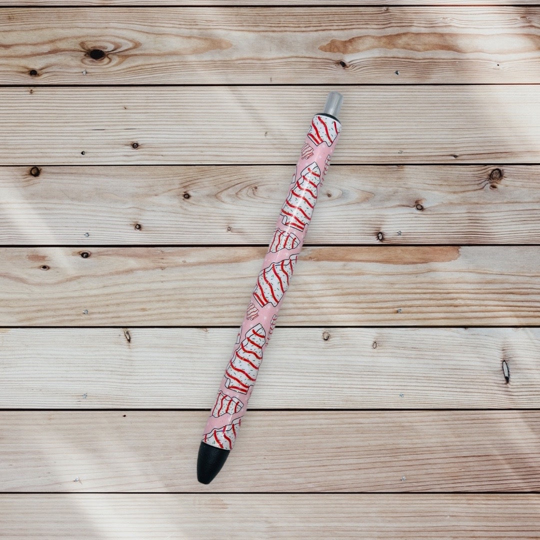 Pink Christmas Tree Cake Pen