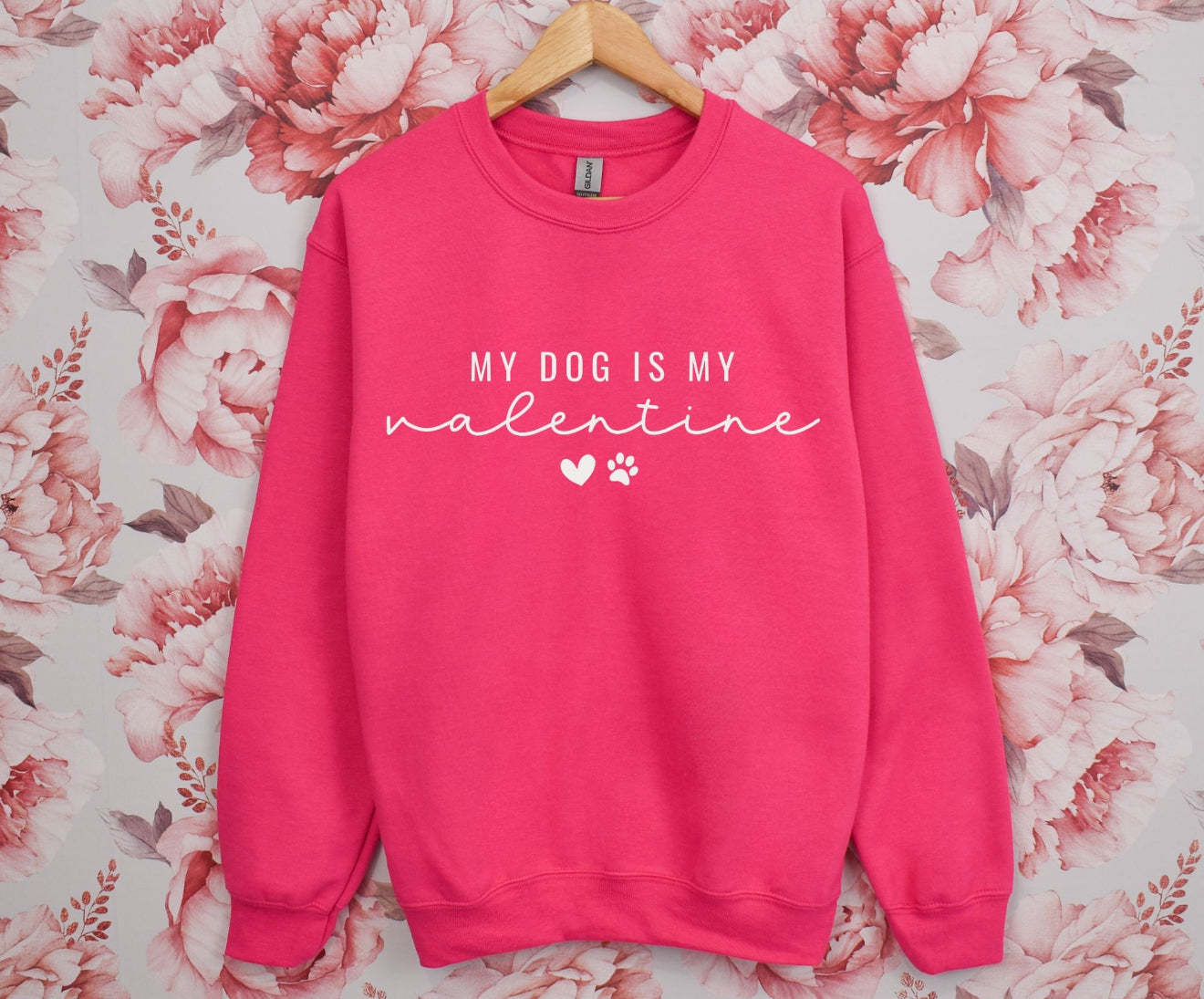 My Dog Is My Valentine (small font) Crewneck