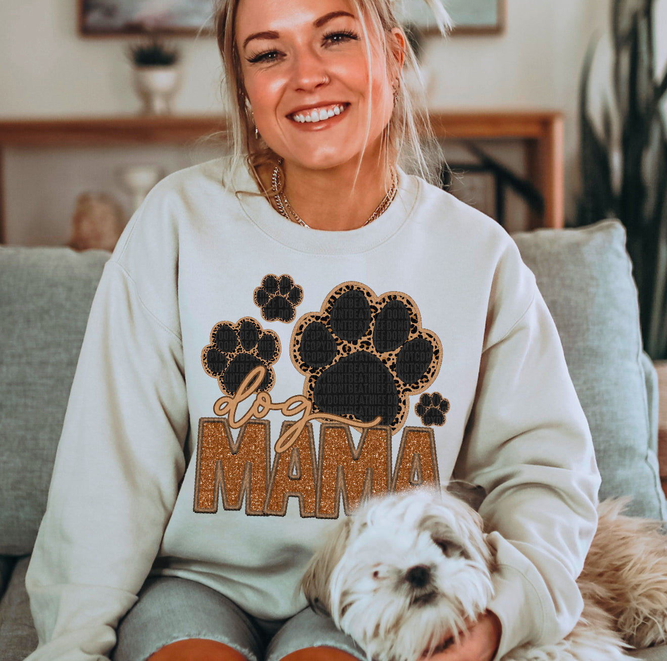 Leopard Dog Mama Crewneck