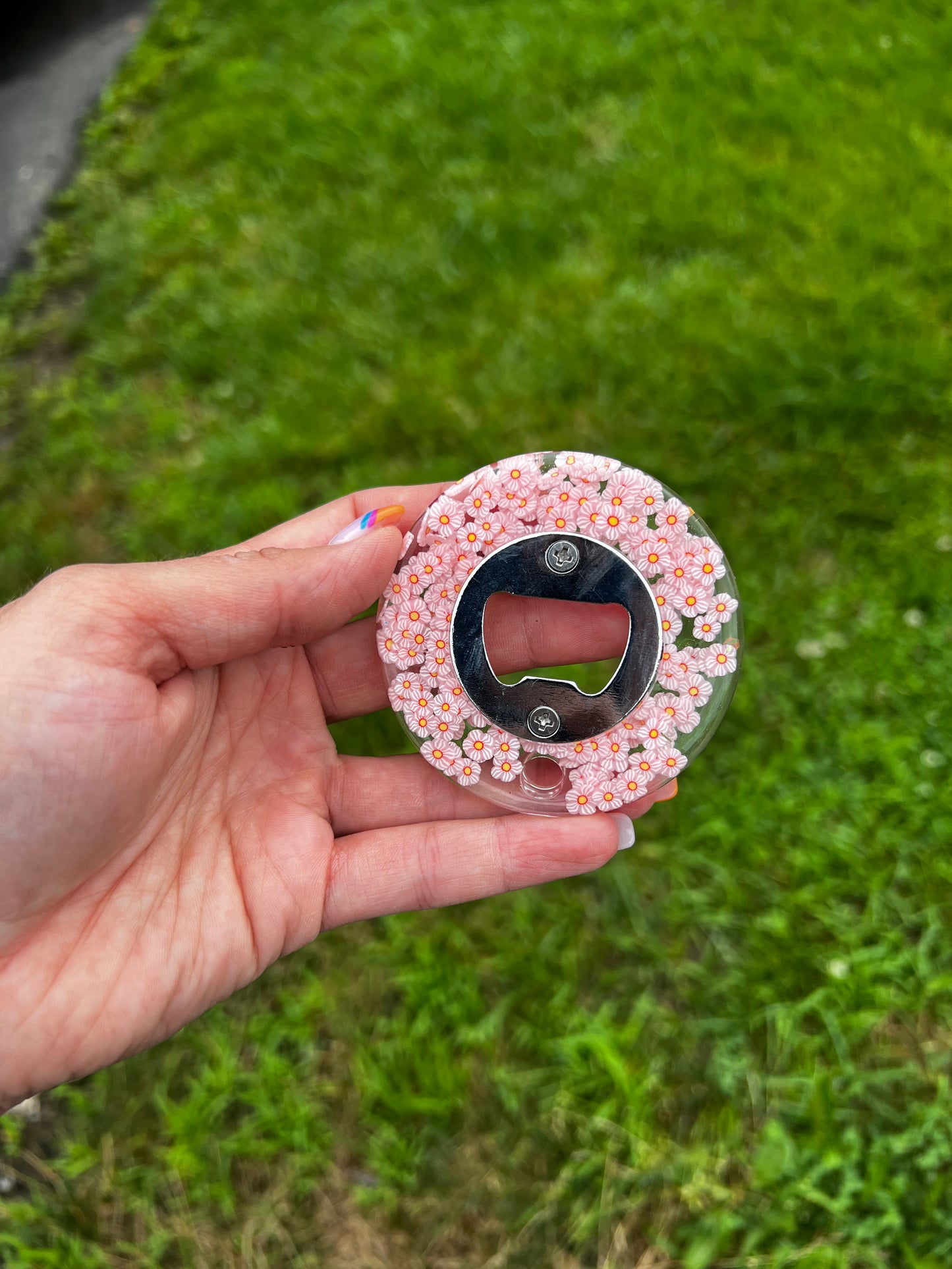 Pink Flower Bottle Opener