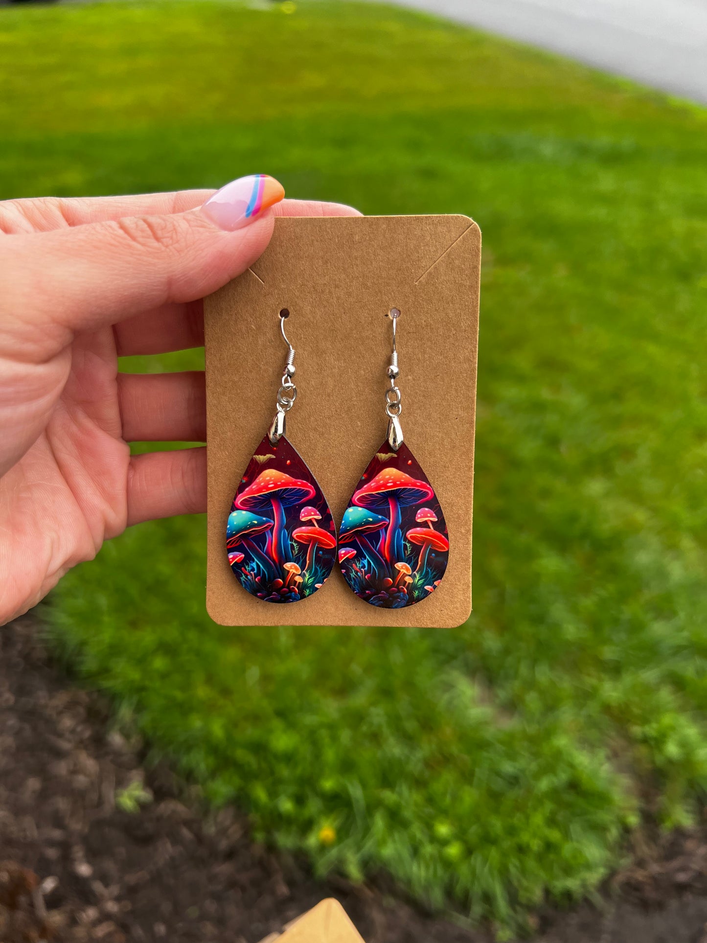 Mushroom Teardrop Earrings