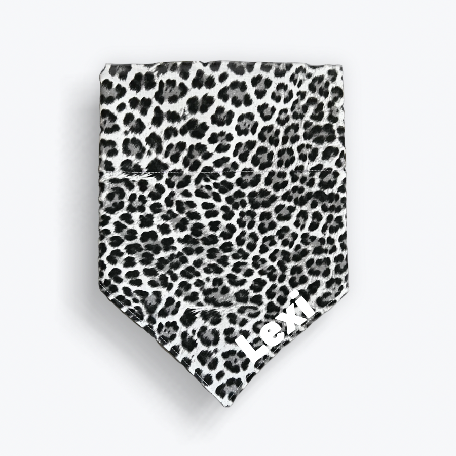 Custom Gray Leopard Bandana