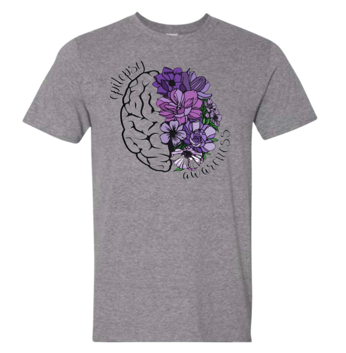 Epilepsy Brain & Floral T-Shirt