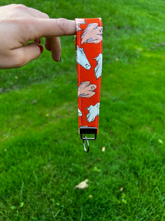 Orange Ghost Key Wristlet