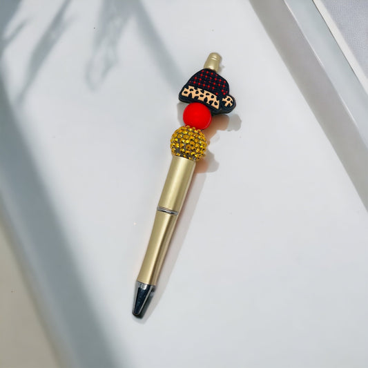 Christmas Leopard Hat Pen