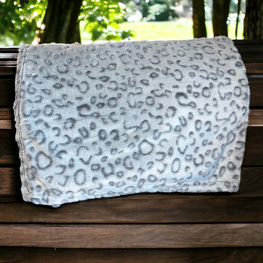 Gray Leopard Throw Blanket