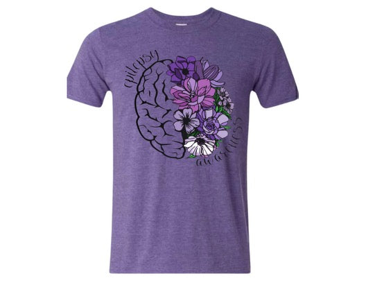 Epilepsy Brain & Floral T-Shirt