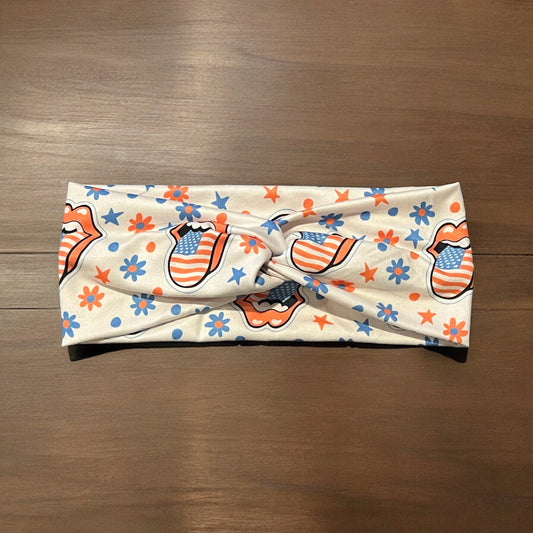 American Flag Tongue Headband