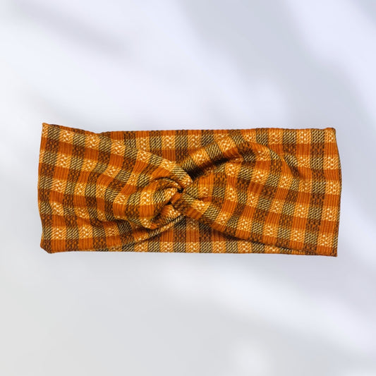 Fall Plaid Knot Headband