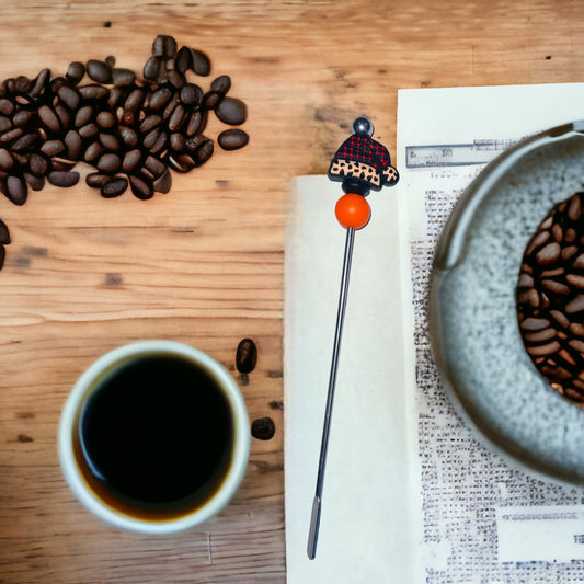 Leopard Plaid Hat Coffee Stirrer