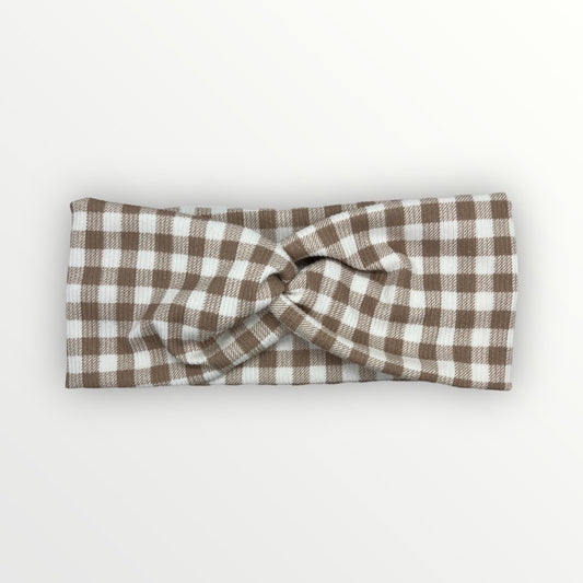 Tan Plaid Headband