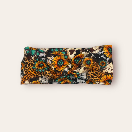 Western Cow Print Knot Headband