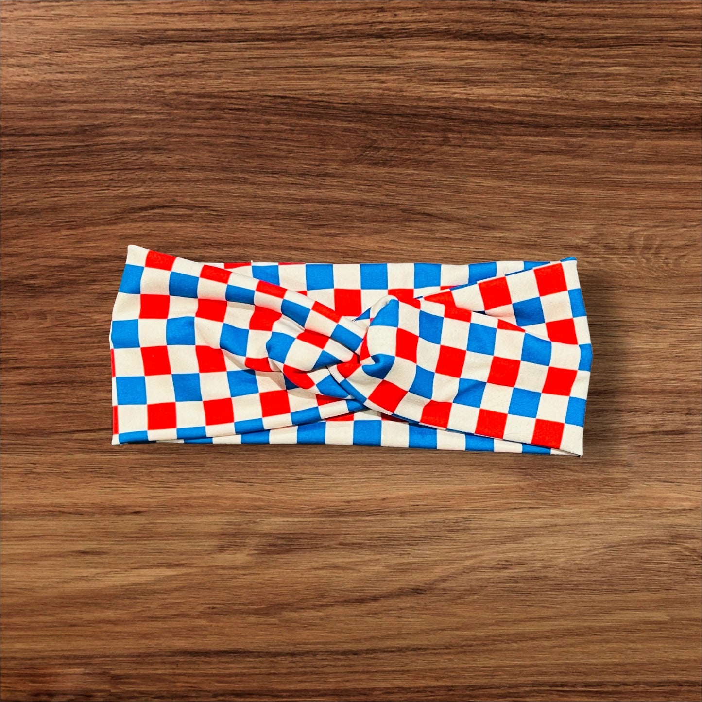 Red White & Blue Checkered Headband