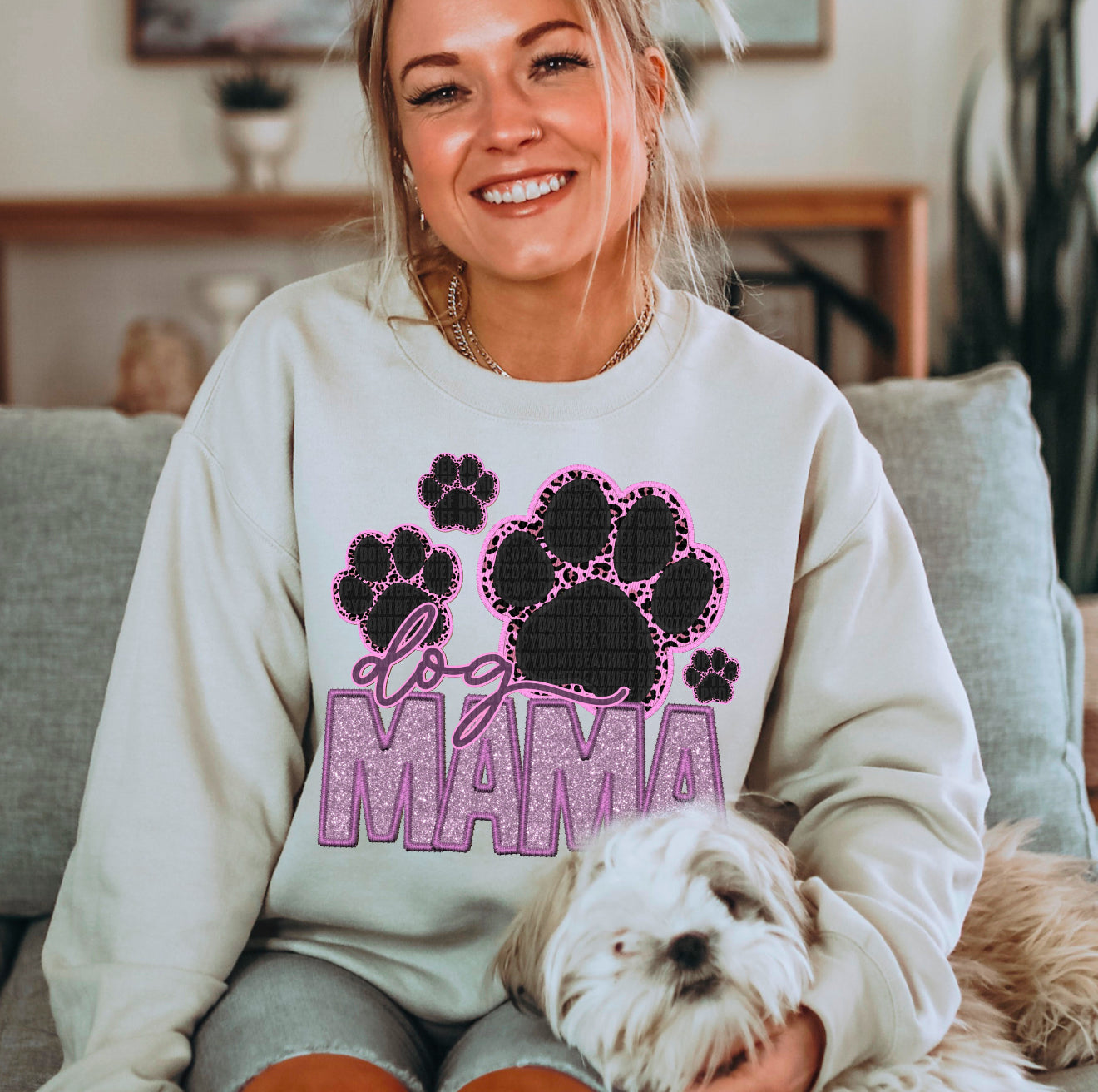 Leopard Dog Mama Crewneck