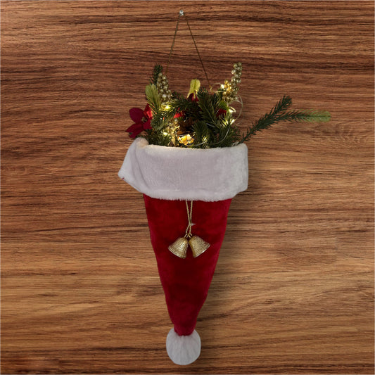 Santa Hat Wall Decor (with bells)