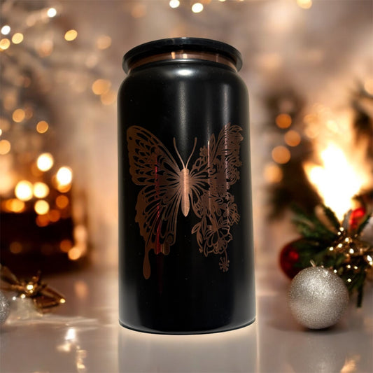 Butterfly Engraved Stainless Libbey