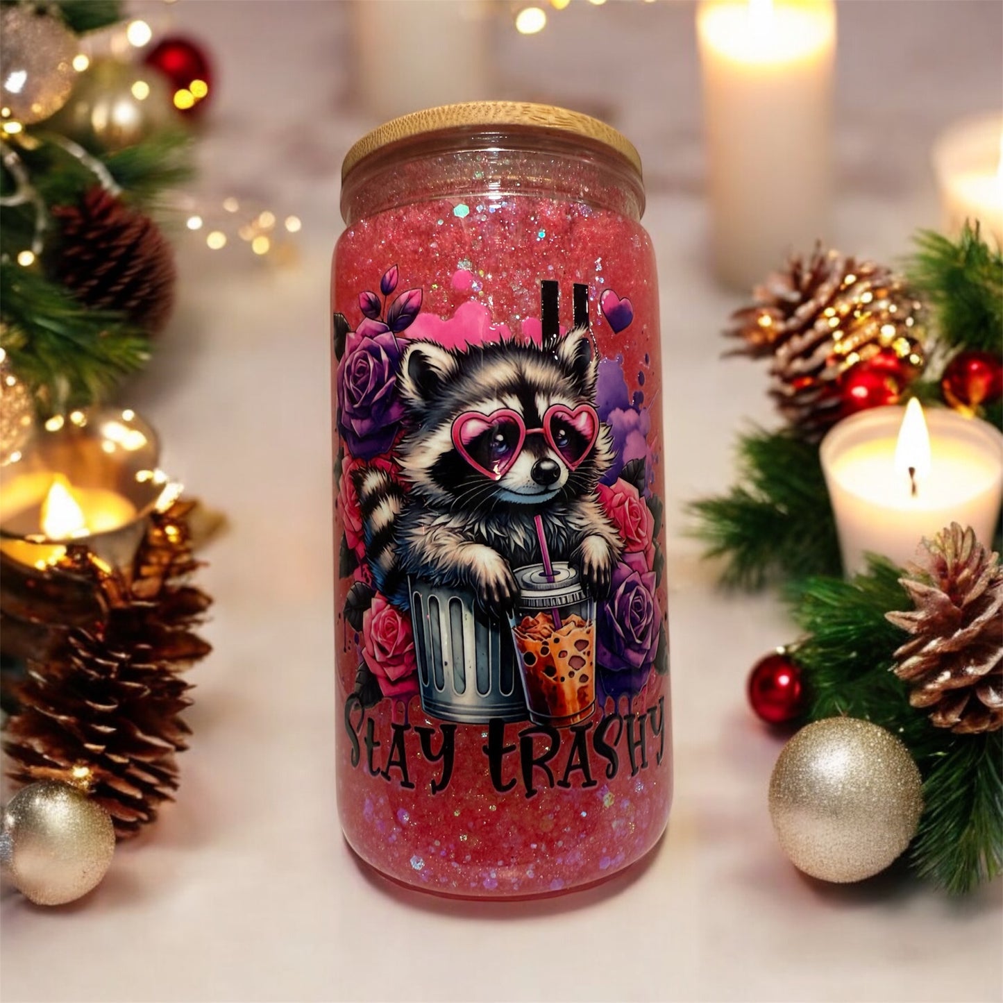 Stay Trashy Snowglobe Tumbler