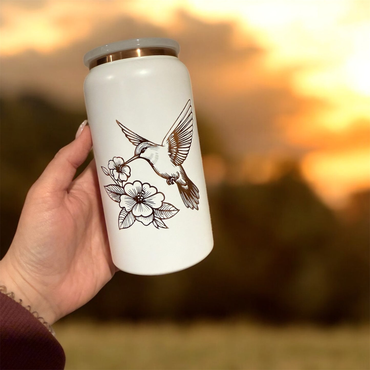 Hummingbird Engraved Stainless Libbey