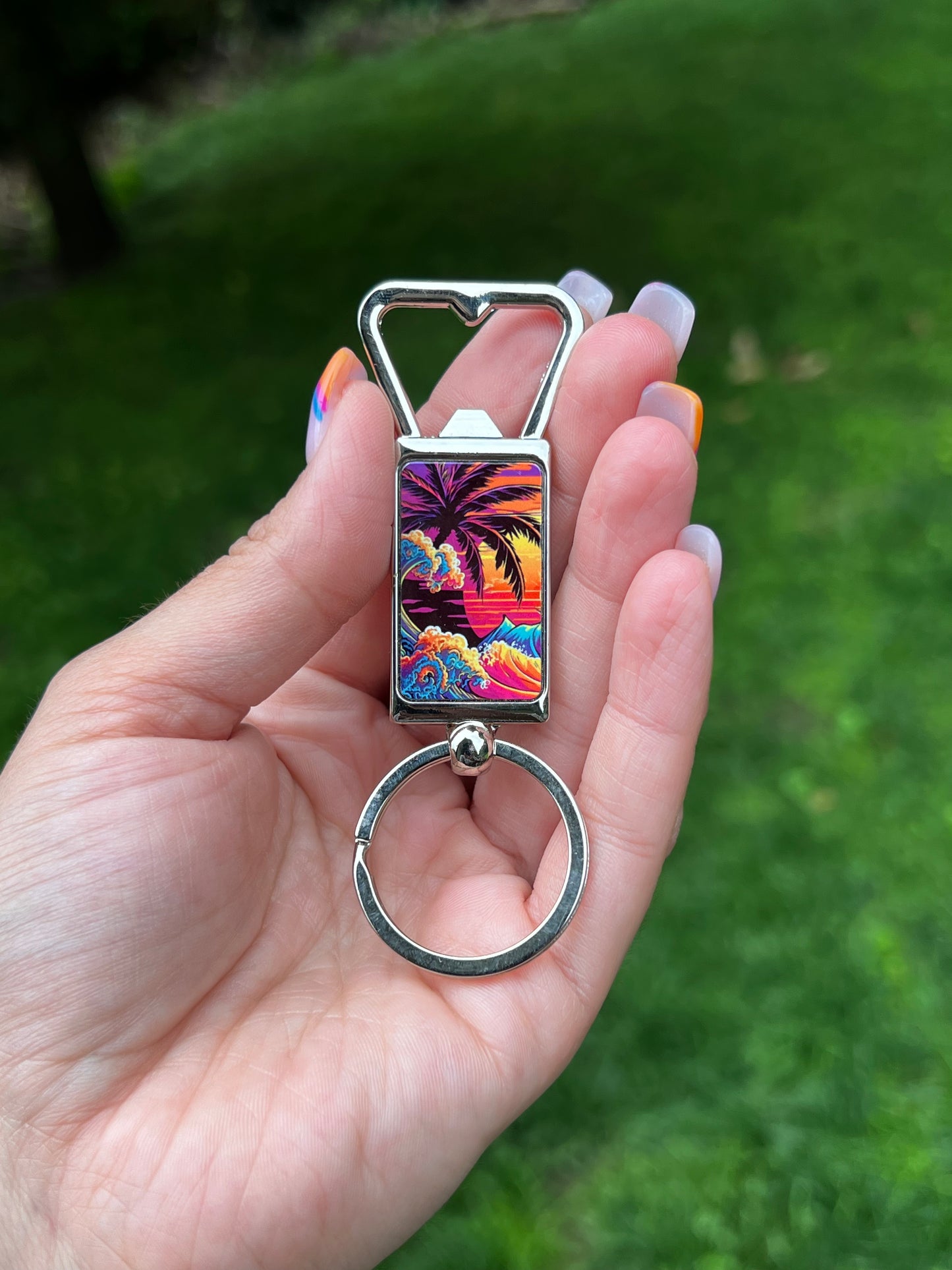 Palm Tree Bottle Opener Keychain