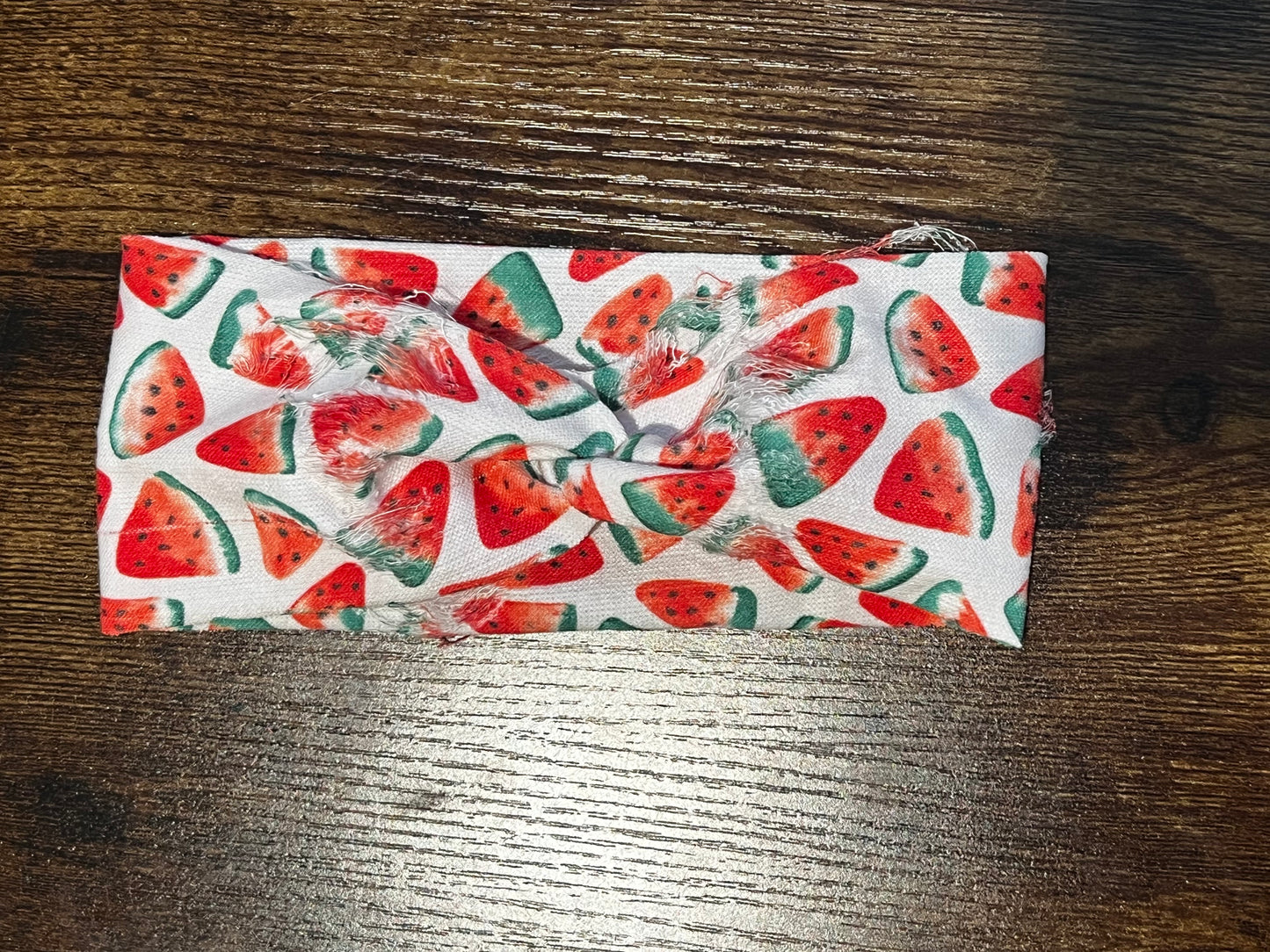 Distressed Watermelon Knot Headband