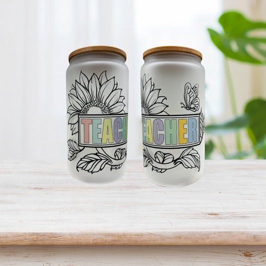 Teacher Sunflower Libbey Glass