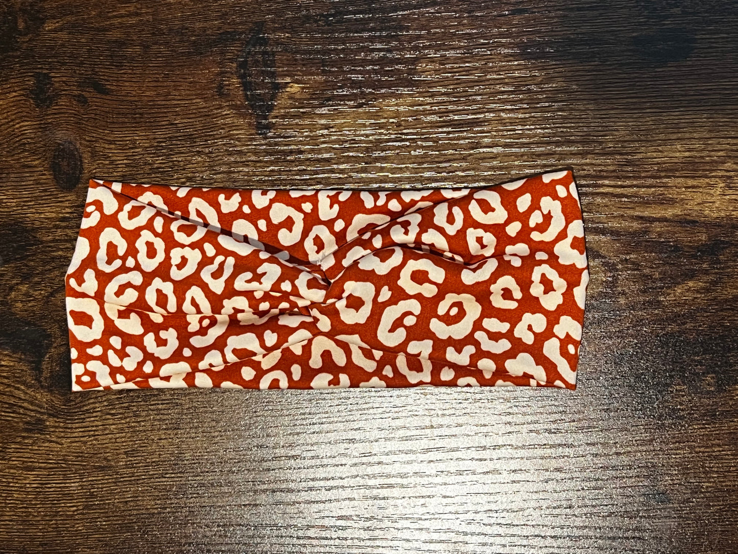 Rust Leopard Knot Headband
