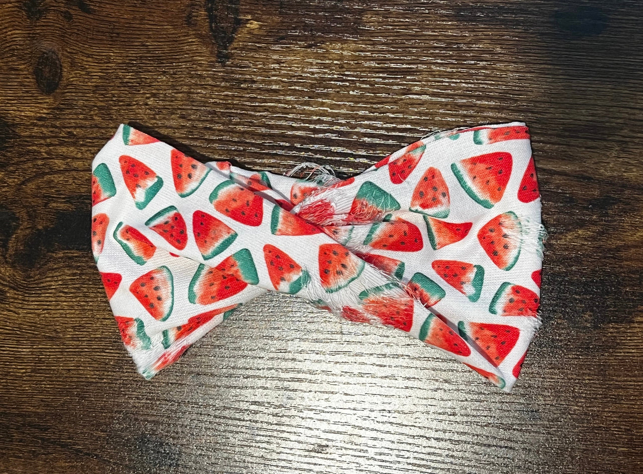 Distressed Watermelon Knot Headband