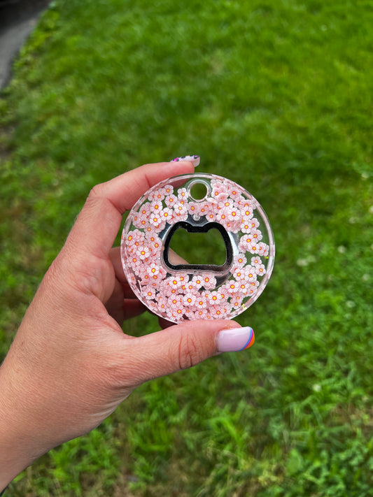 Pink Flower Bottle Opener