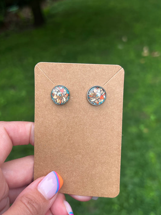 Western Sunflower Stud Earrings