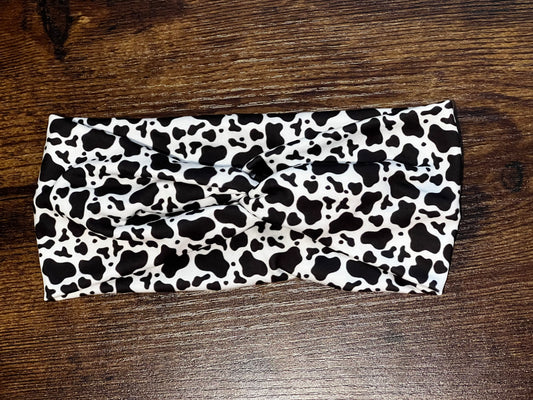 Cow Print Knot Headband