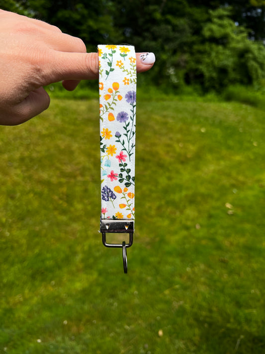 Spring Flower Key Wristlet