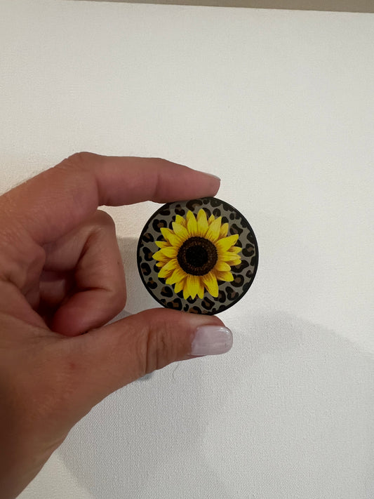 Leopard Sunflower Pop Socket