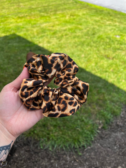 Brown Leopard Scrunchie