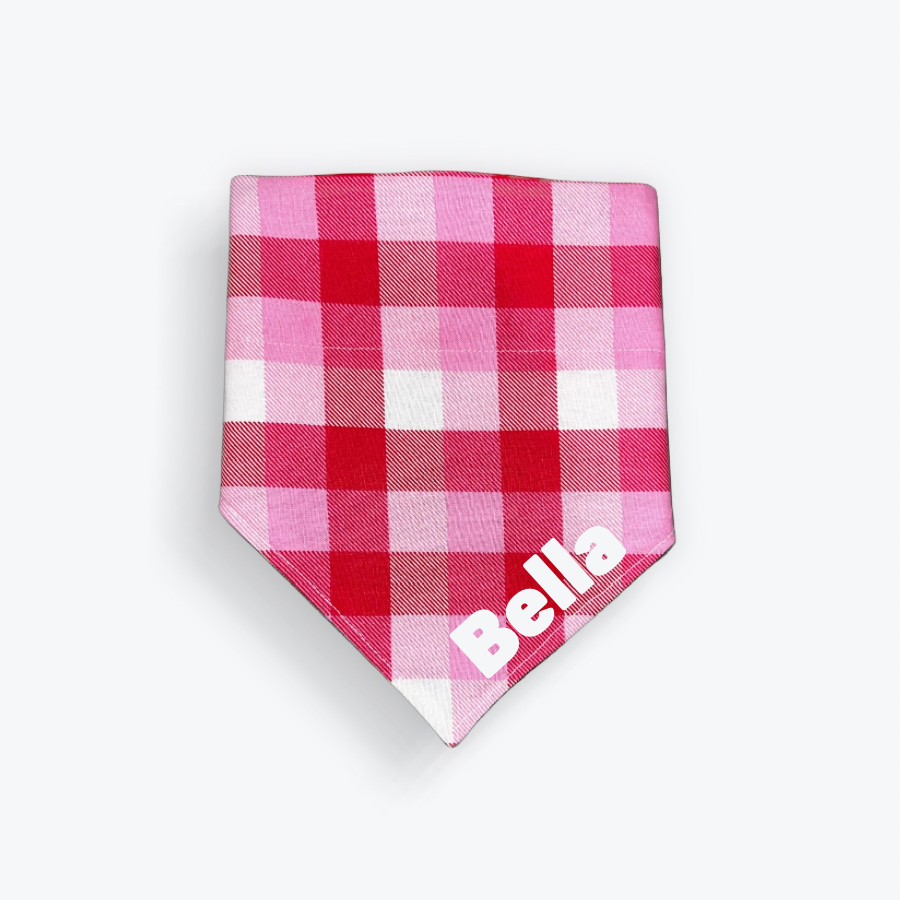 Custom Pink Plaid Bandana