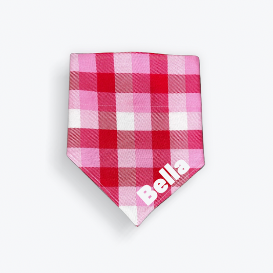 Custom Pink Plaid Bandana