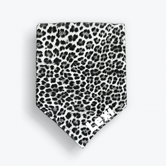Custom Gray Leopard Bandana