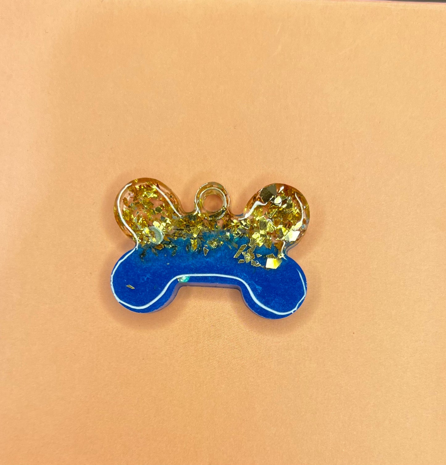Blue and Gold pet name tag