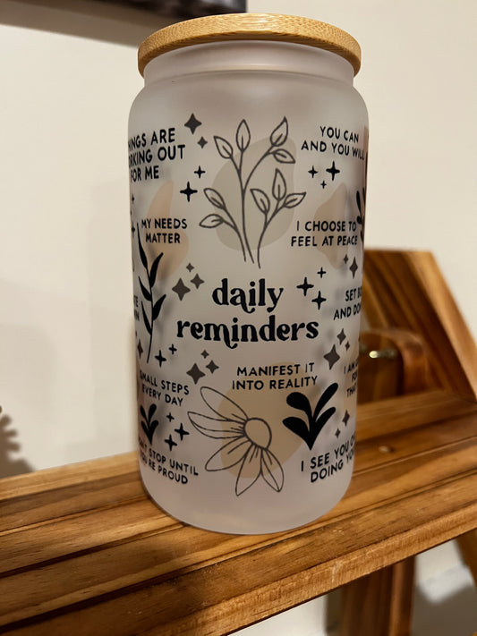 Daily Reminders 16oz Frosted Libbey Glass