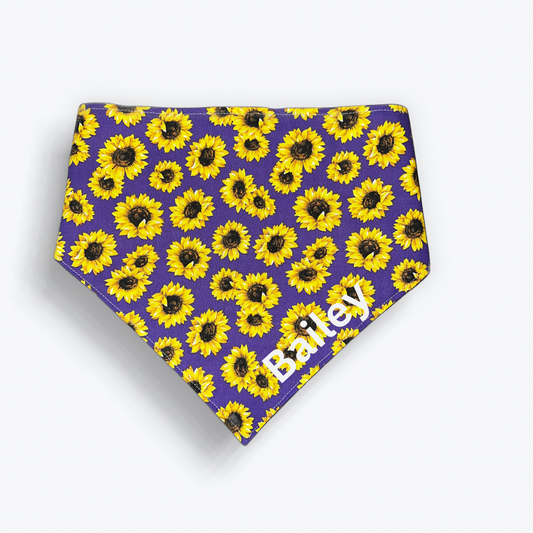 Custom Purple Sunflower Bandana